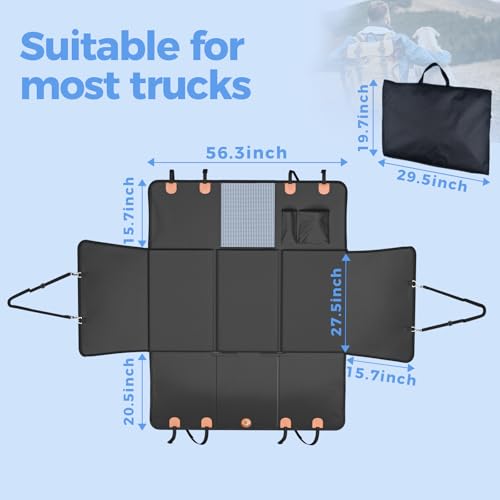 Back Seat Extender for Dogs (Black+Orange / XL)