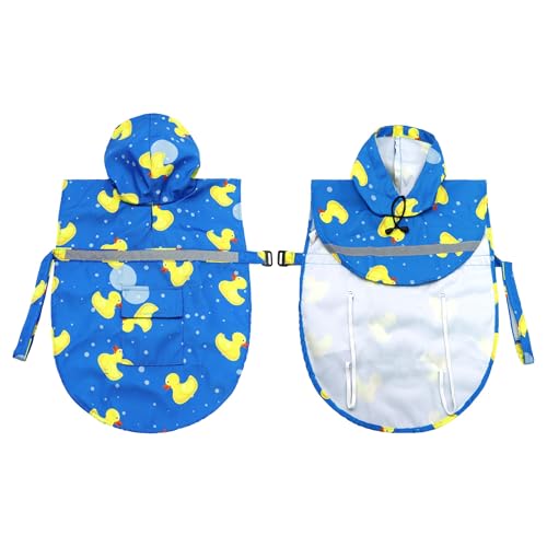 Large Dog Raincoat Adjustable (X-Large (Pack of 1) / Blue Duck)