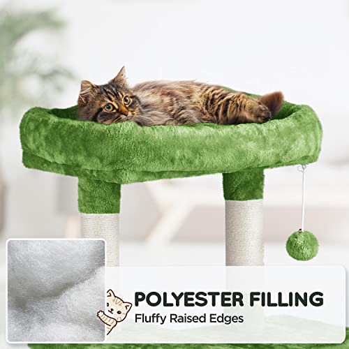 63in Sturdy Large Cat Tree for Indoor Heavy Cats (Green / 63in)