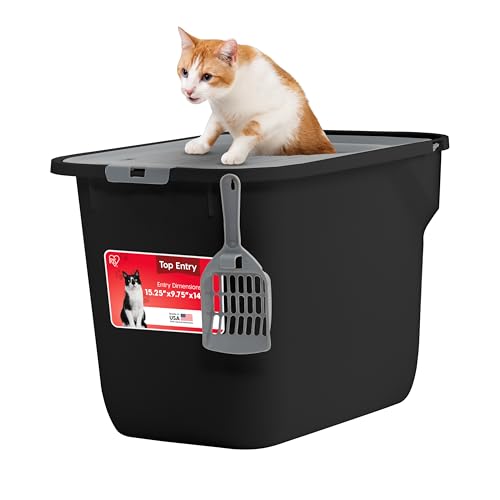 Large Top Entry Cat Litter Box (Top Entry / Black)