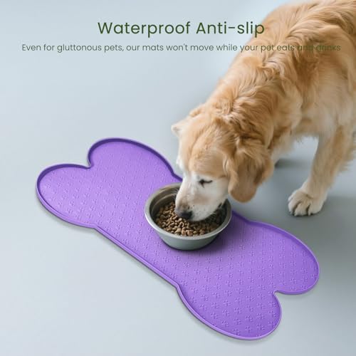Dog Food Mat Anti (19.4" x 9.8" / Purple)