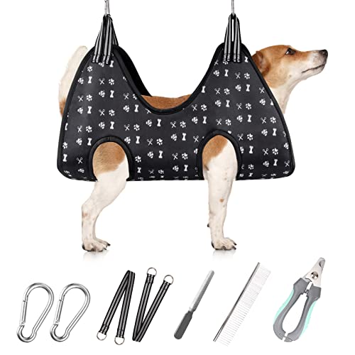 Pet Dog Grooming Hammock Harness for Nail Trimming (S for Small Dogs 30LB)