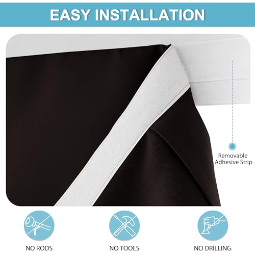 Blackout Door Window Curtains for Kitchen Back (Brown / 26"W x 40"L (Pack of 1))
