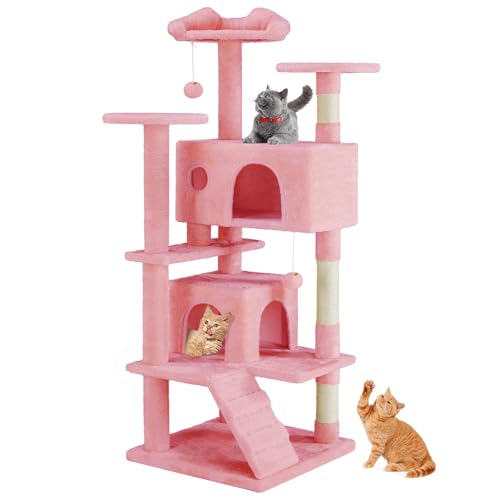 54 Inch Cat Tree Tower (Pink / 54 IN)