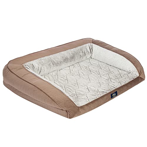 Orthopedic Quilted Couch Dog Bed for Pets (46.0"L x 34.0"W x 10.0"Th / Chocolate Brown)