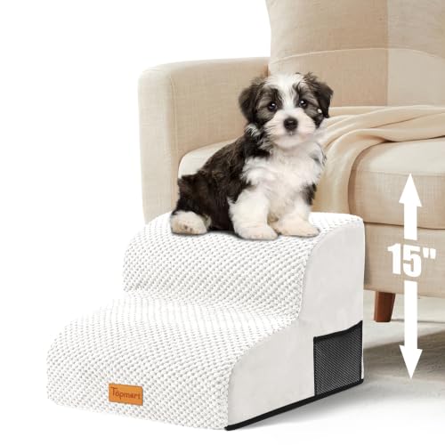 High Density Foam Pet Steps 2 Tiers (White / 15.7*15.7*11.8)