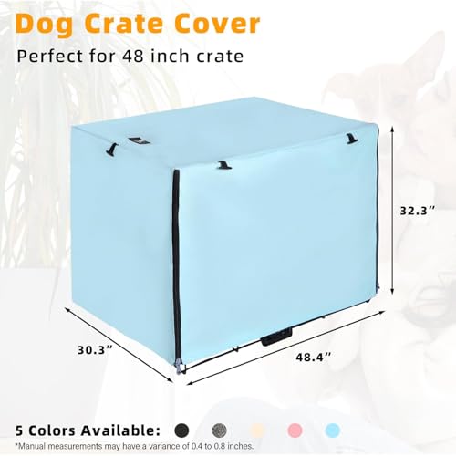 Dog Crate Cover Waterproof Kennel Cover (48.4"L x 30.3"W x 32.3"H / Blue)