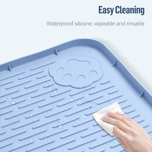 Pee Pad Holder for Dogs 50''x35'' Silicone Puppy Pee Pad Tray (Blue)