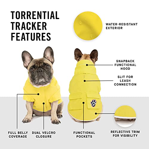 Torrential Tracker Dog Rain Jacket (8 (7-9" back length) / Yellow)