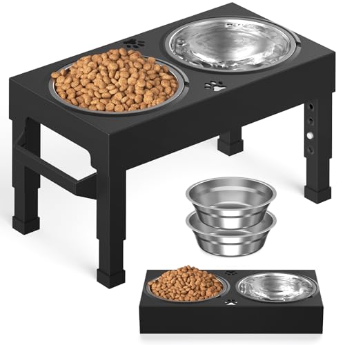 Elevated Dog Bowls Stand Large Breed (Black)