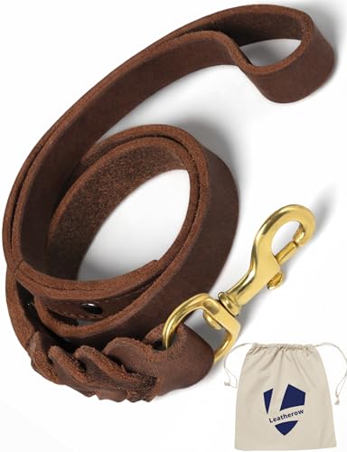 Leather 3 Foot Dog Leash Brown (Brown / 3 FT)
