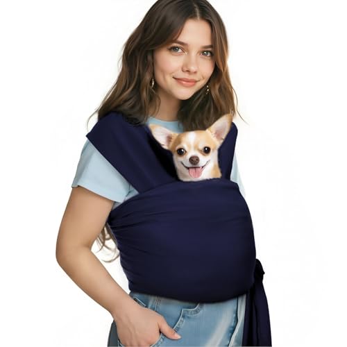 Pet Sling Carrier for Small Dogs and Cats (A-Navy Blue)