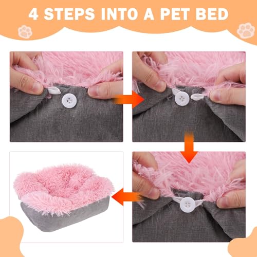 Self Warming Cat Bed Mat for Cats Small Dogs (Grey / M: 20"x24")