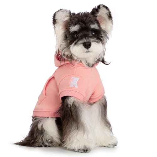 Dog Hoodie Fleece Warm Sweater with Pocket (5XL-(50~77lb) | Chest(~35") / Pink)