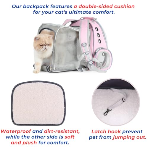 Cat Carrier Backpack (Square Back Expandable-Pink)