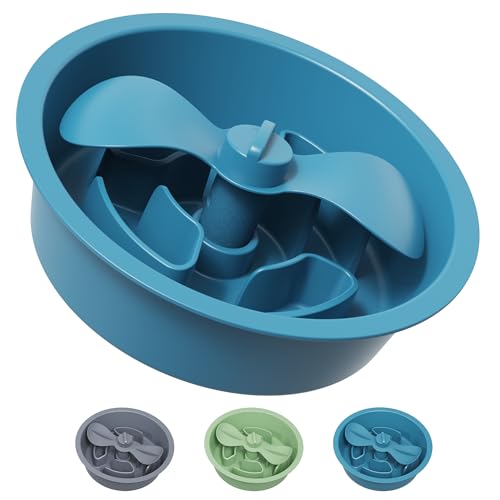 Slow Feeder Dog Bowls for Medium Breed (Petal Feeder Blue / 1.5 Cup - Fit 6.4-6.7'' Feeder Holes)