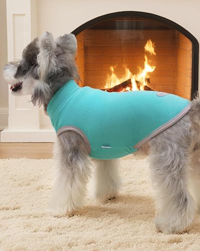 4 Pack Fleece Dog Sweaters Vest Soft Lightweight Breathable Doggie Clothes for Small Medium Large Dogs Boy Winter Warm Pet Pullover Jacket Sweatshirt Puppy Coat (X-Large(Chest-23.6") / Grey, Navy, Teal, Blue)