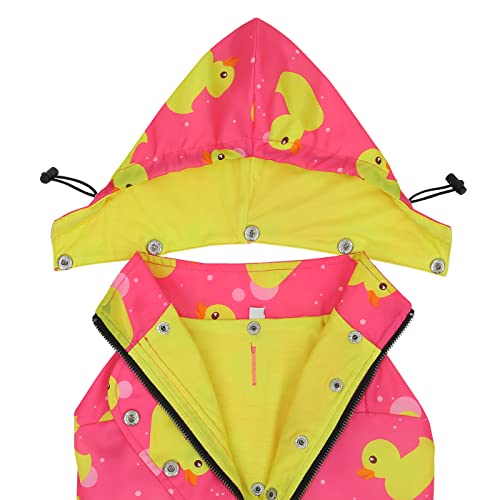 Premium 2 Layer Zip Dog Raincoat Poncho w (XXX-Large / Ducks Pink)