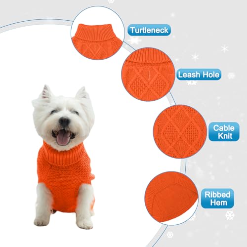 Turtleneck Dog Sweater (Small / Orange)