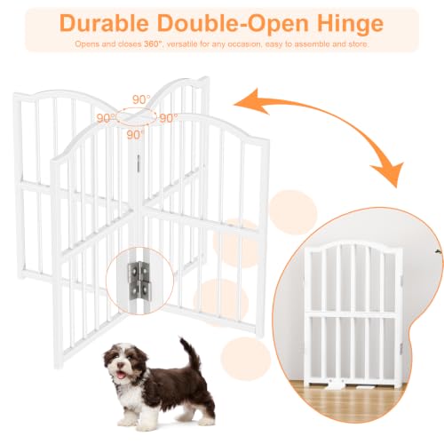 Dog Gate Indoor (White / 4 Panel-23.62''H, Up to 63''W)