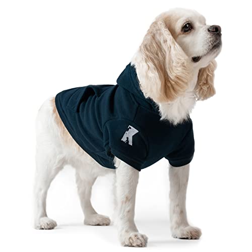 Dog Hoodie Fleece Puppy Clothes Warm Sweater with Hat for Small Medium Dogs Cat Hooded Shirt Kitten Pet Basic Sweatshirt with Pocket Doggie Soft Winter Coat Apparel (3XL-(26~38lb) | Chest(~26.8") / Blue)