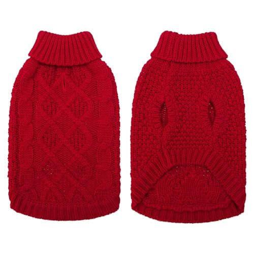 Turtleneck Dog Sweater (Small / Red)