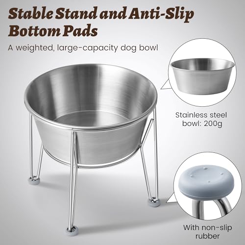 Elevated Dog Bowls for Medium&Small Dogs (6 Cups / Raised Bowl)