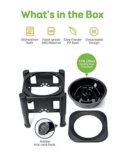 Elevated Slow Feeder Bowls (Black)