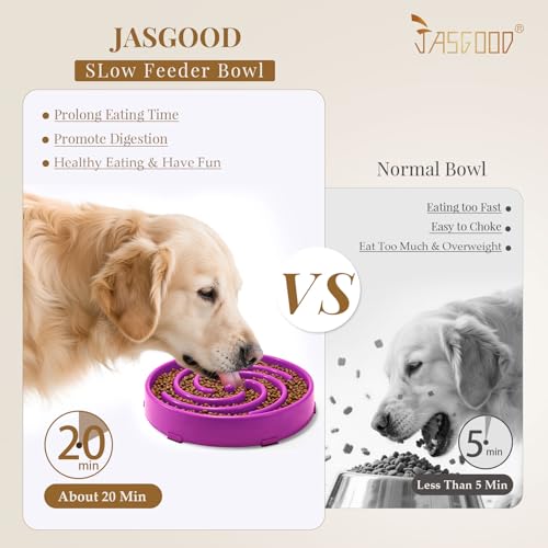 Slow Feeder Dogs Bowl for Large Medium Dogs (Large / F-Purple)