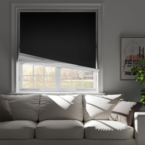 100% Blackout Window Cover 19''W x 36'' L (Black / 19"W x 36"L (Pack of 1))