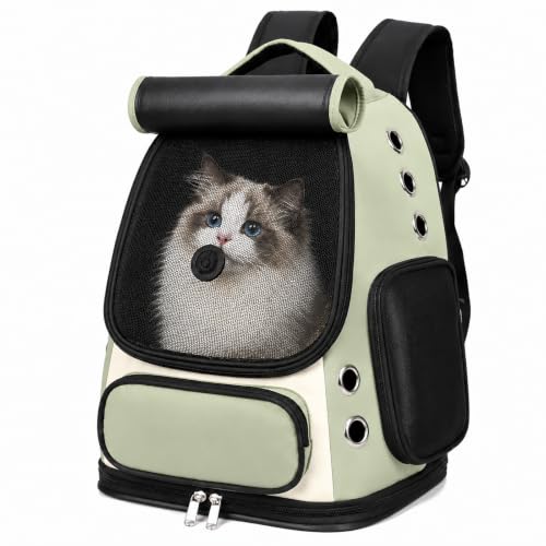 Cat Backpack Carrier (Green Mesh)