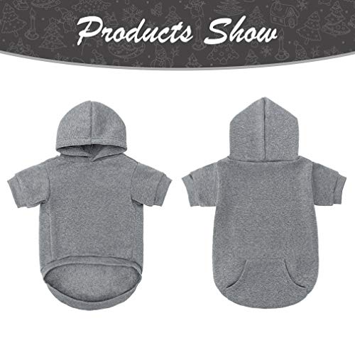 Dog Hoodie for Large Medium Small Dogs (Grey / Small)