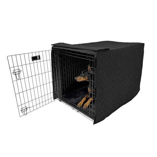 Quilted Dog Crate Cover (Black / 42")