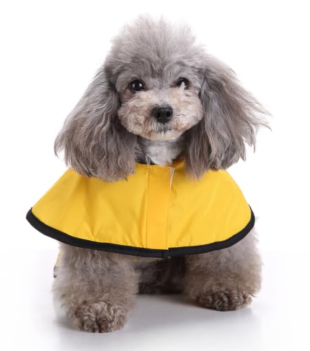 Dog Raincoat Hooded Reflective Waterproof Slicker Poncho (Yellow / XXL(15-22 pound))