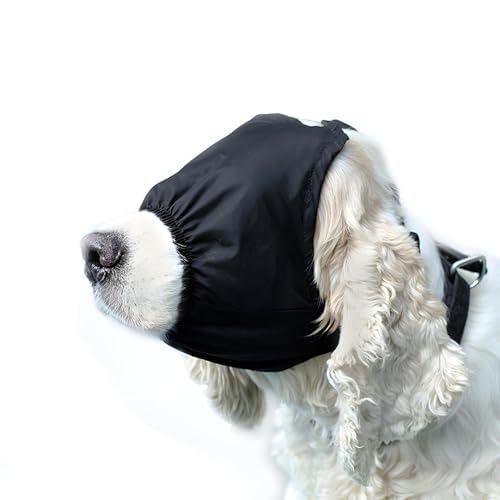 Dog Calming Cap Eye Mask Nylon Shading Pet Anxiety Mask Muzzle for Grooming Anti Car Sickness (Black / S)
