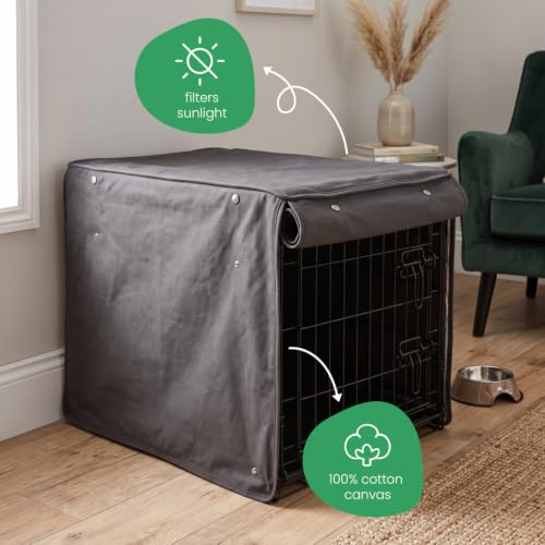 Dark Gray Dog Crate Cover (I'm a Realist / 36.0"L x 23.0"W x 25.0"H)