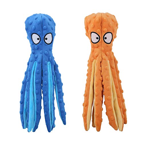 2 Pack Octopus Dog Toys (Blue+Orange)