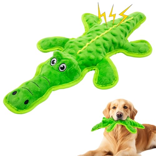 No Stuffing Dog Squeak Toys (Green)