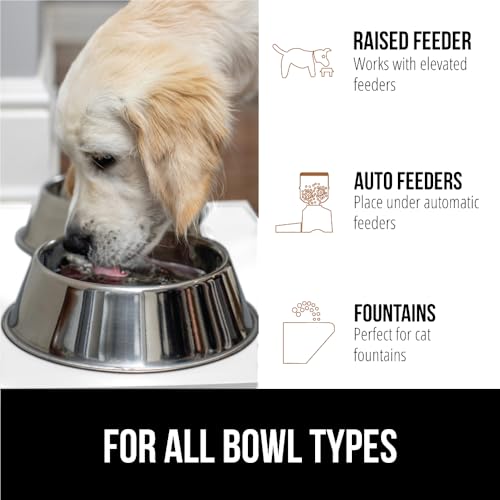 Dog Food Mat 100% Waterproof Silicone (White / 18.5"l X 11.5"w)