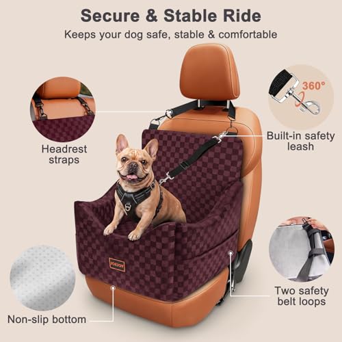 Elevated Dog Car Seat for Small (Medium / Red)
