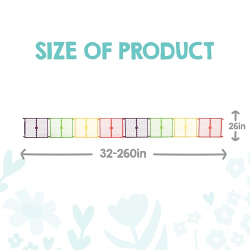 Safety 260" Super Wide Baby Gate & 8 (Multicolor)