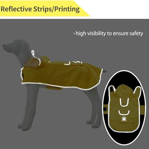 Dog Raincoat Reversible (Yellow / Medium(13-22lb))