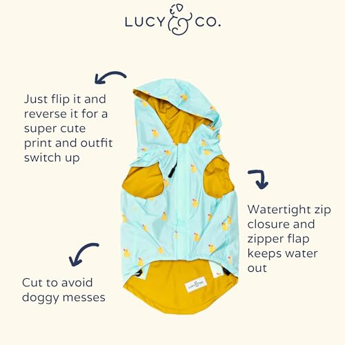 Lucky Ducky Reversible Raincoat for Dogs & Pets (2XL)