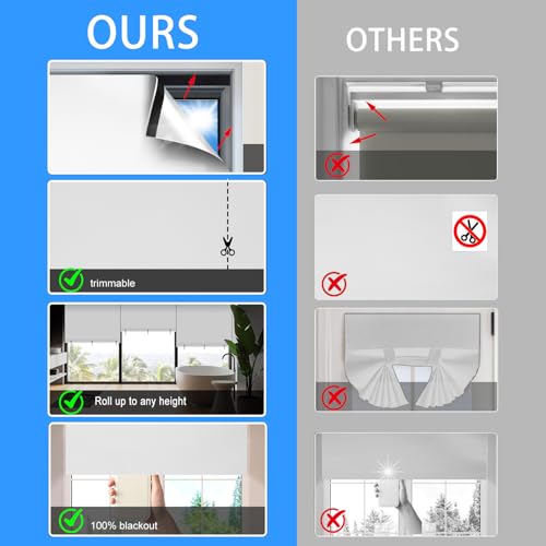 Blackout Roller Shades (White / 26"W x 68"H)