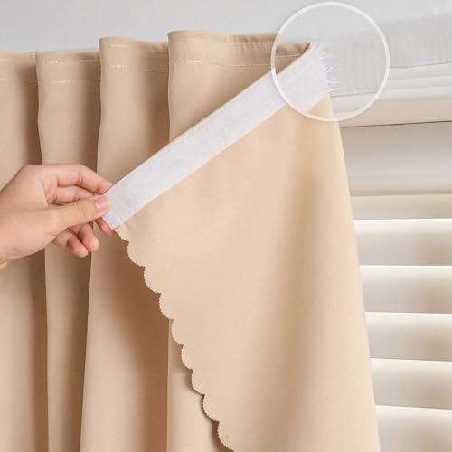 Self Adhesive Curtains (71"W x 59"L (Pack of 1) / Beige)
