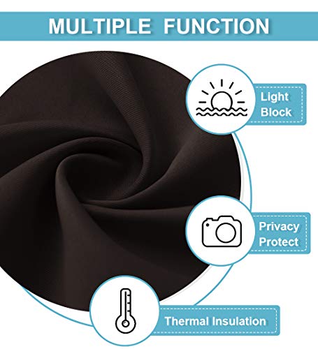 Blackout French Door Curtain (Brown / 26"W x 72"L (Pack of 1))