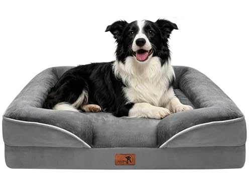 Orthopedic Dog Bed with Sides (35.0"L x 25.0"W x 6.5"Th / Grey)