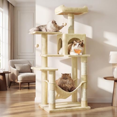 Cat Tree 54.2 (54.2 Inches / Beige)