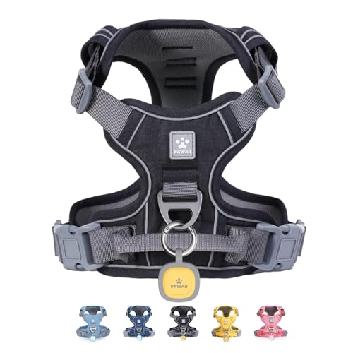 No Pull Dog Harness with Pet ID Tag (L (Chest: 27"-32" ) / Davy's Gray)