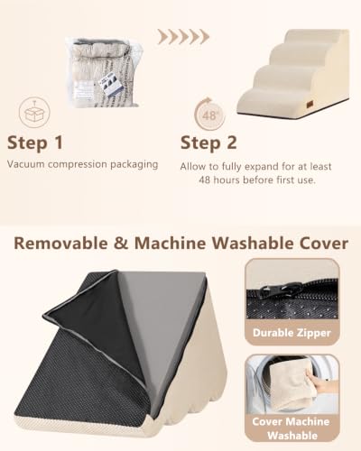 Dog Steps for Bed or Couch (Beige)
